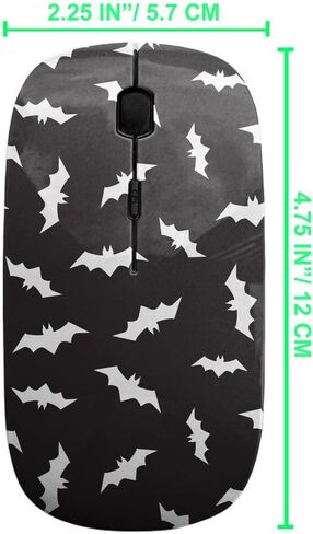 2.4GHz USB Wireless Mouse, Bats Halloween Pattern, Ergonomic Slim Computer Mice for Kids in Saudi Arabia