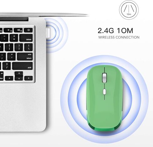 ماوس لاسلكي، ماوس لاسلكي صامت 2.4 جيجا مع جهاز استقبال USB، 3 نقطة لكل بوصة قابلة للتعديل (800/1200/1600)، فأرة كمبيوتر لاسلكية بصرية محمولة لأجهزة الكمبيوتر المحمول والكمبيوتر الشخصي والكمبيوتر المحمول والكمبيوتر المكتبي وMac (أخضر) in Saudi Arabia