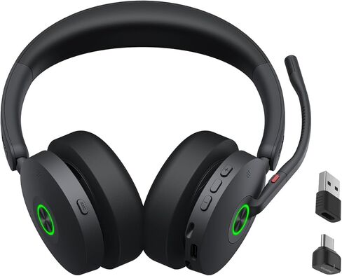 Yealink BH74 UC ANC Bluetooth Headset with Microphone for Hybrid Work, Microsoft Teams Premium Open Ofﬁce Certified Headsets with 6-mics Active Noise Cancellation, Zoom Certified, 65H Battery in Saudi Arabia