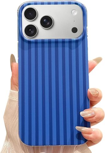 حافظة Jmltech لهاتف iPhone 17 Pro Max، حافظات هاتف مخططة، لطيفة للنساء، عصرية ومضادة للصدمات، غطاء واقٍ ناعم من مادة TPU والكمبيوتر الصلب باللون الأزرق الداكن in Kuwait