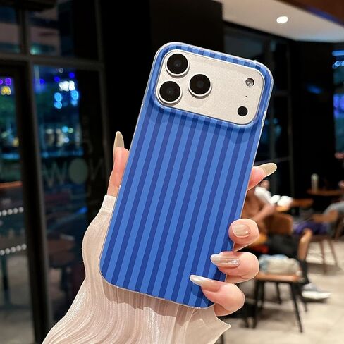 حافظة Jmltech لهاتف iPhone 17 Pro Max، حافظات هاتف مخططة، لطيفة للنساء، عصرية ومضادة للصدمات، غطاء واقٍ ناعم من مادة TPU والكمبيوتر الصلب باللون الأزرق الداكن in Kuwait