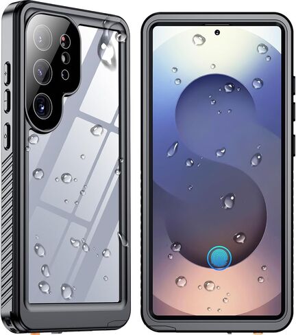 SPIDERCASE Only for Samsung Galaxy S25 Ultra Case Waterproof, Built-in Screen & Camera Lens Protector[IP68] [Military Grade Shockproof] Full Protection Only for S25 Ultra 6.9", Black/Clear in Saudi Arabia