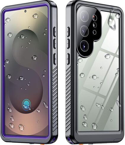 جراب SPIDERCASE فقط لهاتف Samsung Galaxy S25 Ultra مقاوم للماء، واقي عدسة مدمج للشاشة والكاميرا [IP68] [مقاوم للصدمات من الدرجة العسكرية] حماية كاملة فقط لهاتف S25 Ultra 6.9 بوصة، أسود/شفاف in Kuwait