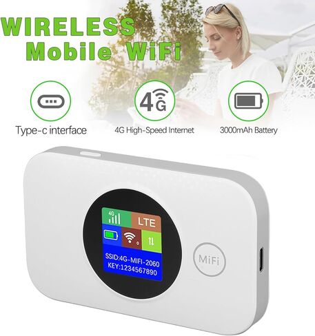 نقطة اتصال متنقلة 4G LTE WiFi، جهاز توجيه الجيب، نقطة اتصال محمولة عالية السرعة مع فتحة SIM 5G صغيرة، شبكات متعددة، إنترنت محمول للمعسكرات، المنازل المتنقلة، السفر (الإصدار الآسيوي) in Kuwait