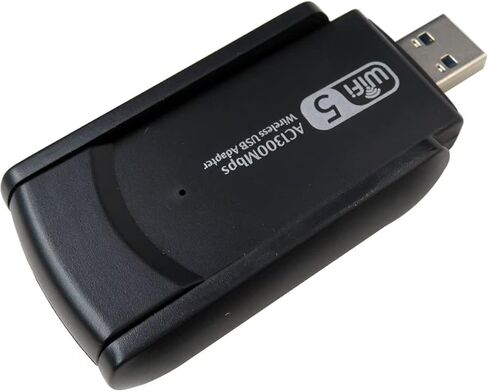 محول واي فاي USB لاسلكي، 1200 ميجابت في الثانية هوائيات 5Dbi مزدوجة 5 جيجا هرتز/2.4 جيجا هرتز محول واي فاي للكمبيوتر المكتبي والكمبيوتر المحمول ويندوز XP/Vista/Linux/Win7/Win8/Win8.1/Win10/Win11 in Saudi Arabia