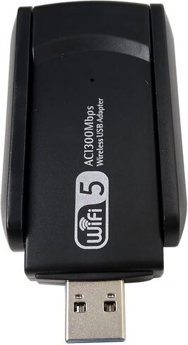 محول واي فاي USB لاسلكي، 1200 ميجابت في الثانية هوائيات 5Dbi مزدوجة 5 جيجا هرتز/2.4 جيجا هرتز محول واي فاي للكمبيوتر المكتبي والكمبيوتر المحمول ويندوز XP/Vista/Linux/Win7/Win8/Win8.1/Win10/Win11 in Saudi Arabia