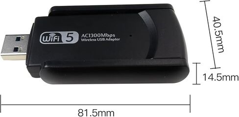 محول واي فاي USB لاسلكي، 1200 ميجابت في الثانية هوائيات 5Dbi مزدوجة 5 جيجا هرتز/2.4 جيجا هرتز محول واي فاي للكمبيوتر المكتبي والكمبيوتر المحمول ويندوز XP/Vista/Linux/Win7/Win8/Win8.1/Win10/Win11 in Saudi Arabia