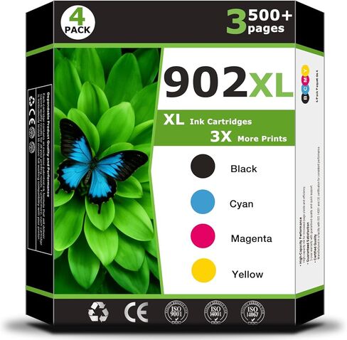 902XL Ink Cartridges Compatible for HP 902 XL for HP902 Printer Ink 902 xl 902 ink Cartridges combo Work with OfficeJet Pro 6950 6954 6958 6961 6962 6966 6960 6968 6970 6975 6978 6979 Printer(4 Pack) in Kuwait