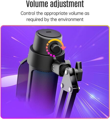 ميكروفون ألعاب plplaaoo USB مع إضاءة RGB لاقط قلبي سريع كتم الصوت ومقبض ذراع ذراع لألعاب الكمبيوتر والبث المباشر والتسجيل والتشغيل المتوافق مع iOS Android (وردي) in Saudi Arabia