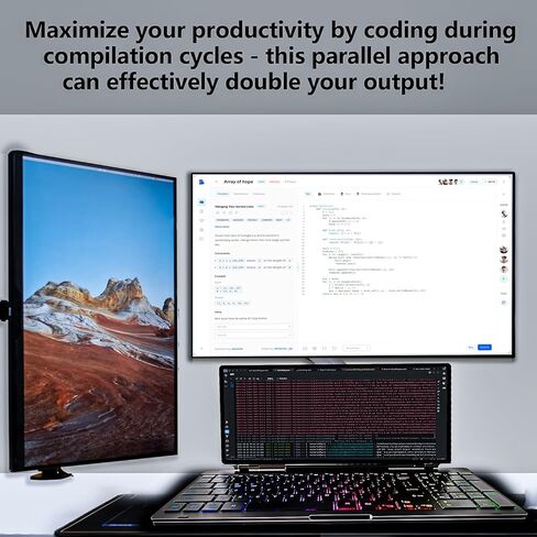 Portable Touchscreen Monitor with Silent Keyboard 12.8-inch Ultra-Slim Stretched Bar Screen Folding FHD 120% sRGB, USB-A/C Compatible Screen for Computers, Laptops, Mini PCs, Console in Saudi Arabia