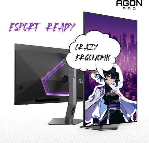 شاشة ألعاب AOC Agon PRO AG276QZD2 مقاس 27 بوصة OLED 2560x1440، 240 هرتز 0.03 مللي ثانية، G-SYNC، متوافقة مع PS5، لامعة، أسود (متجدد) in Kuwait