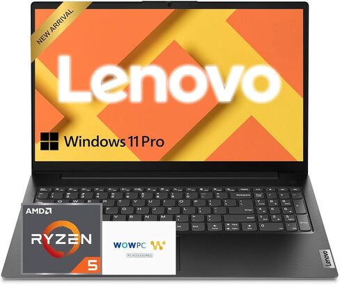 Lenovo V15 15.6 بوصة FHD كمبيوتر محمول للأعمال | معالج AMD رباعي النواة | ذاكرة الوصول العشوائي DDR5 سعة 16 جيجابايت | SSD سعة 256 جيجابايت | Copilot AI | النوع C | عمر بطارية يصل إلى 15 ساعة | Windows 11 Pro | WOWPC Recovery USB in Kuwait