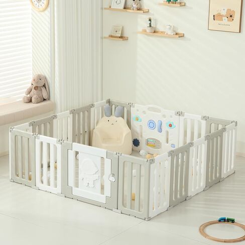 14 Panels Baby Play Pen, Extra Large Baby Playpen, Foldable Astronauts Play Pens for Babies and Toddlers, Adjustable Portable Fence Gate Playpen Yard, Colorful in Saudi Arabia