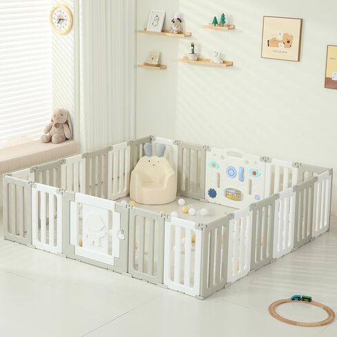 14 Panels Baby Play Pen, Extra Large Baby Playpen, Foldable Astronauts Play Pens for Babies and Toddlers, Adjustable Portable Fence Gate Playpen Yard, Colorful in Saudi Arabia