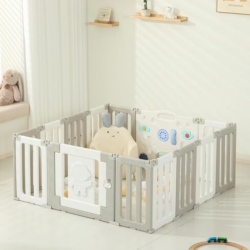 14 Panels Baby Play Pen, Extra Large Baby Playpen, Foldable Astronauts Play Pens for Babies and Toddlers, Adjustable Portable Fence Gate Playpen Yard, Colorful in Saudi Arabia