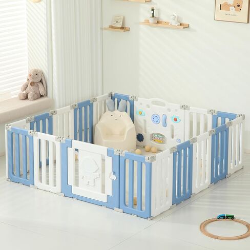 14 Panels Baby Play Pen, Extra Large Baby Playpen, Foldable Astronauts Play Pens for Babies and Toddlers, Adjustable Portable Fence Gate Playpen Yard, Colorful in Saudi Arabia