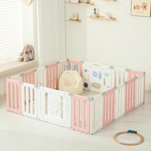14 Panels Baby Play Pen, Extra Large Baby Playpen, Foldable Astronauts Play Pens for Babies and Toddlers, Adjustable Portable Fence Gate Playpen Yard, Colorful in Saudi Arabia