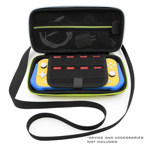 حقيبة حمل CASEMATIX متوافقة مع Nintendo Switch Lite مع 8 فتحات ألعاب، ومقسم مضاد للخدش لحماية الشاشة، وتخزين الملحقات وحزام كتف قابل للتعديل، وحقيبة حمل ذات هيكل صلب in Kuwait