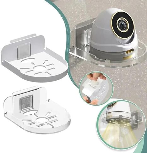 1pcs Punch-Free Security Surveillance Camera Stand New Traceless Wall-Mounted Bracket Home Self-Adhesive Drill-Free Fixer(Transparent) in Saudi Arabia