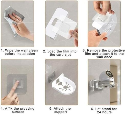 1pcs Punch-Free Security Surveillance Camera Stand New Traceless Wall-Mounted Bracket Home Self-Adhesive Drill-Free Fixer(Transparent) in Saudi Arabia