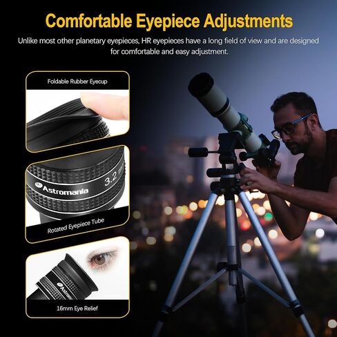 Astromania 1.25" 20mm Super Plossl Telescope Eyepiece - Bundle with - 58 Degree Telescope Eyepiece 3.2mm in Saudi Arabia