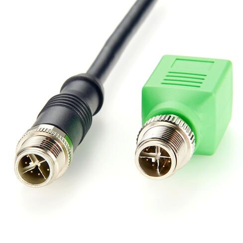 M12 X-Coded 8 دبوس إلى محول RJ45 Cat6 موصل إيثرنت صناعي محمي IP67 مقاوم للماء RJ45 إلى M12 مقبس حاجز للكاميرا الصناعية مستشعر GigE Vision PoE in Kuwait