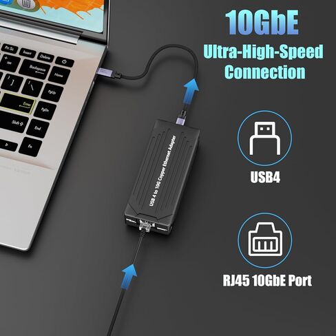 GLOTRENDS ST7463 10GbE USB4 Network Adapter for NAS/PC/Mac, Compatible with Thunderbolt 5/4/3, Support macOS/Linux (Not Windows) in Saudi Arabia