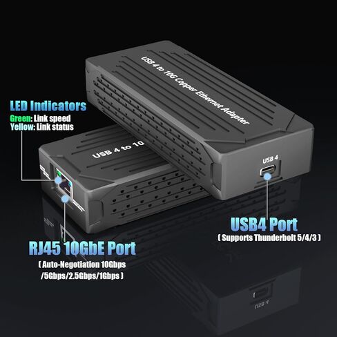 GLOTRENDS ST7463 10GbE USB4 Network Adapter for NAS/PC/Mac, Compatible with Thunderbolt 5/4/3, Support macOS/Linux (Not Windows) in Saudi Arabia