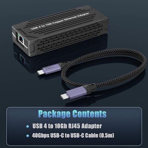 GLOTRENDS ST7463 10GbE USB4 Network Adapter for NAS/PC/Mac, Compatible with Thunderbolt 5/4/3, Support macOS/Linux (Not Windows) in Saudi Arabia
