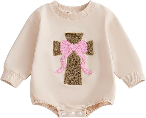 Suolongsama الرضع طفلة الزي القوس التطريز رومبير طويلة الأكمام ارتداءها البلوز الخريف الشتاء الملابس in Kuwait