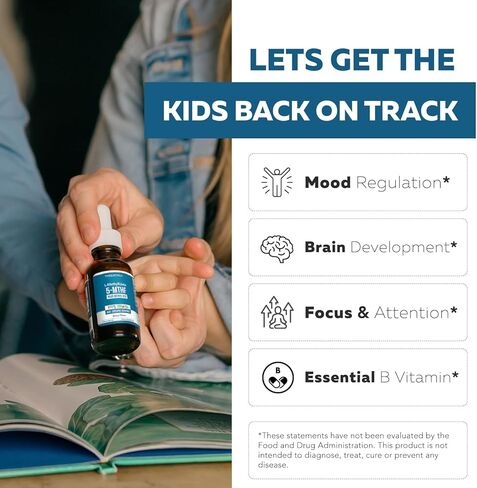Organic Kids Methylfolate + Methyl B12 Cofactor - Organic Berry Flavor, Sublingual Form - 5-MTHF Form, Superior Form of Folate - Adjustable Dosing for All Ages - Mood, Behavior, Cognition - 1 oz. in Saudi Arabia