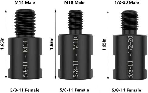 محول أربور لخيط طاحونة الزوايا 5/8"-11، 5/8"-11 إلى M10، M14 و1/2-20UNC للطحن العالمي وآلات التلميع ومرفقات الأدوات الدوارة الكهربائية in Kuwait