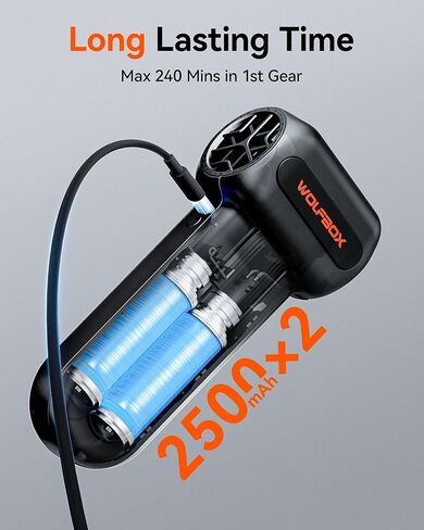 WOLFBOX MF60 Compressed Air Duster-110000RPM Super Power Electric Air Duster, 3-Speed Adjustable Rechargeable Cordless Air Blower with Fast Charging for PC Keyboard Cleaning, Car, Home, 5 Nozzle in Saudi Arabia