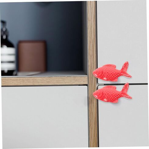 Veemoon 2pcs Ceramic Cartoon Fish Cabinet Knobs Drawer Pulls for Decor Easy to Install and Stylish Dresser Handles Unique Grass in Saudi Arabia