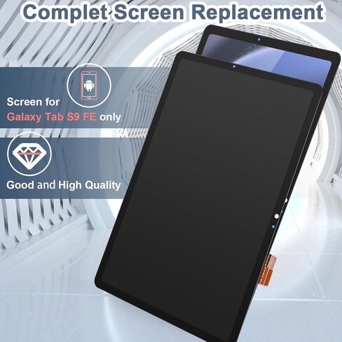 استبدال الشاشة لجهاز Samsung Galaxy Tab S9 FE SM-X510U X510W SM-X516U X516W 10.9 بوصة شاشة LCD تعمل باللمس لجهاز Galaxy Tab S9 FE 5G مجموعة رقمية سوداء مع أدوات in Kuwait