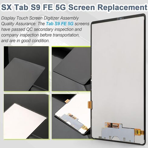 استبدال الشاشة لجهاز Samsung Galaxy Tab S9 FE SM-X510U X510W SM-X516U X516W 10.9 بوصة شاشة LCD تعمل باللمس لجهاز Galaxy Tab S9 FE 5G مجموعة رقمية سوداء مع أدوات in Kuwait