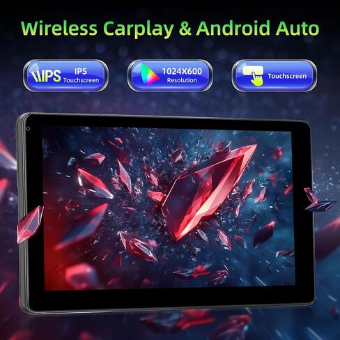 NHOPEEW Car Headrest Video Player, 9 inch IPS Screen Headrest TV Support Phone Wireless Carplay and Android Auto, Mirror Link, Video Website, Voice Control + 64G Memory Card in Saudi Arabia