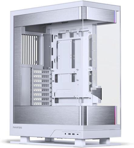 Phanteks Evolv X2 Mid-Tower, E-ATX, ATX Gaming PC Case, Vertical Airflow Design, Tempered Glass Panels, Brushed Aluminum Interior, Integrated ARGB Lighting, Silver White in Saudi Arabia
