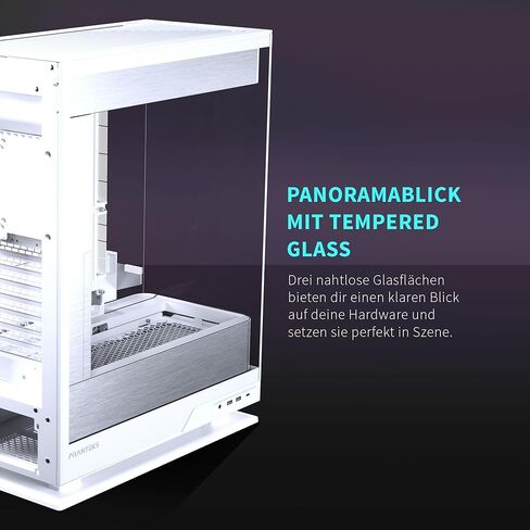 Phanteks Evolv X2 Mid-Tower, E-ATX, ATX Gaming PC Case, Vertical Airflow Design, Tempered Glass Panels, Brushed Aluminum Interior, Integrated ARGB Lighting, Silver White in Saudi Arabia