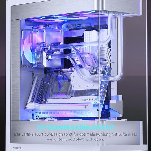 Phanteks Evolv X2 Mid-Tower, E-ATX, ATX Gaming PC Case, Vertical Airflow Design, Tempered Glass Panels, Brushed Aluminum Interior, Integrated ARGB Lighting, Silver White in Saudi Arabia