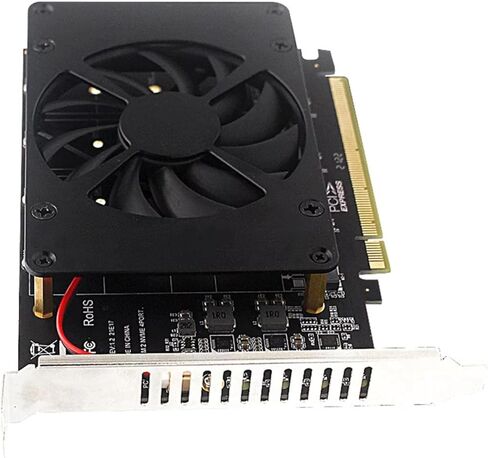 Metal PCIE X16 NVME M.2 MKEY SSD RAID Array Adapter Card Splitter Expansion Controller Card in Kuwait