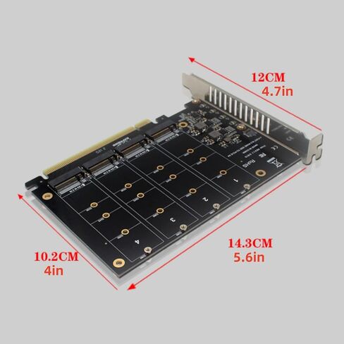 High-Performance PCIE X16 NVME M.2 MKEY SSD RAID Array Adapter Card Splitter Expansion Controller Card in Saudi Arabia