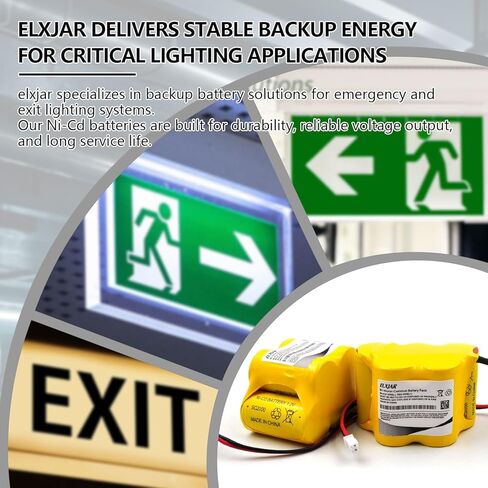 (2-Pack) 6V 2000mAh Ni-Cd Replacement Battery for Lithonia ELB 615N Emergency Light, Compatible with ELM4L Exit Sign Lighting System, CUSTOM-587, OSA535 in Saudi Arabia