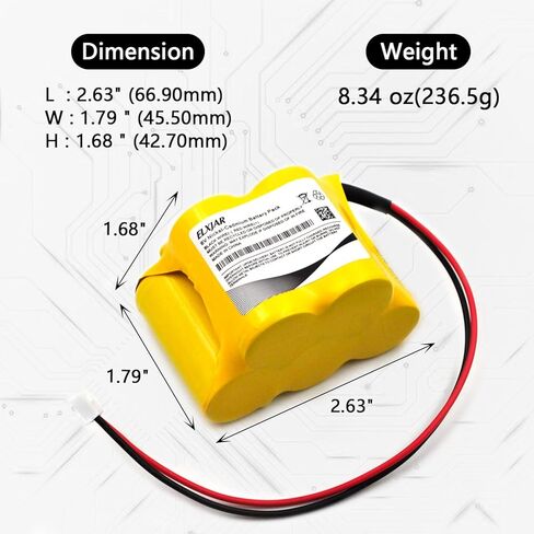 (2-Pack) 6V 2000mAh Ni-Cd Replacement Battery for Lithonia ELB 615N Emergency Light, Compatible with ELM4L Exit Sign Lighting System, CUSTOM-587, OSA535 in Saudi Arabia