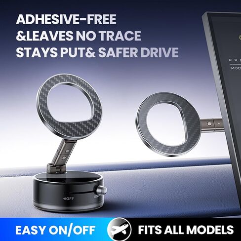 Car Cell Phone Holder Compatible with iPhone Mag-Safe Car Mount, Magnetic Car- Mounts, 360° Adjustable Carbon Fiber in Saudi Arabia