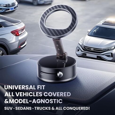 Car Cell Phone Holder Compatible with iPhone Mag-Safe Car Mount, Magnetic Car- Mounts, 360° Adjustable Carbon Fiber in Saudi Arabia