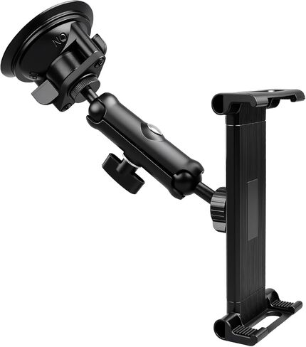 Tablet Holder for Car Dashboard Windshield, Aluminum Arm iPad Holder, Heavy Duty Vehicle Suction Mount Compatible with 6.5-12.9" Tablets in Saudi Arabia