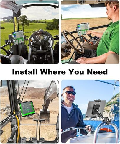حامل تابلت عربة الجولف، حامل تابلت Caddy GPS Golf مع ذراع معدني يدور 360 درجة، حامل عربة جولف iPad، متوافق مع iPad Pro، Air، Mini، Galaxy Tabs، جهاز 4.7-12.9 بوصة in Kuwait