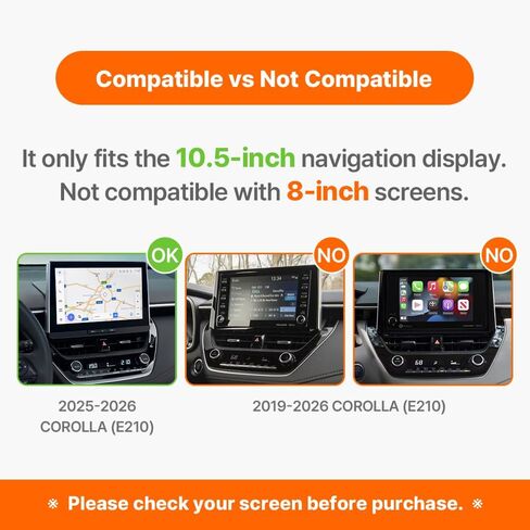FICS Car Phone Holder for Toyota Corolla 2025, 2026 (E210, 10.5-Inch Screen) — Custom-Fit Center Display Mount, Factory-Style Design, No Adhesive, Stable Driving View in Kuwait