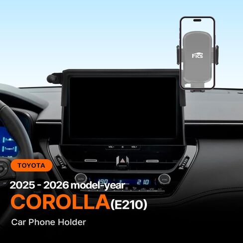 FICS Car Phone Holder for Toyota Corolla 2025, 2026 (E210, 10.5-Inch Screen) — Custom-Fit Center Display Mount, Factory-Style Design, No Adhesive, Stable Driving View in Kuwait